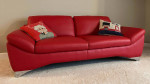 loveseat sofa in red leather