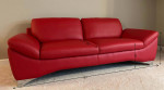 loveseat sofa in red leather