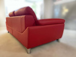 loveseat sofa in red leather
