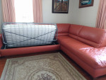 Italian Leather Sectional Sleeper Sofa Set