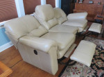 LAZY BOY, LEATHER, ELECTRIC RECLINING, WALL HUGGER SOFA