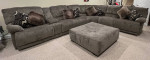 New sectional living room playroom sofa 3 recliners and cup holder w/ ottomen