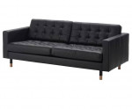 IKEA Morabo Black Leather Sofa