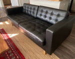 IKEA Morabo Black Leather Sofa