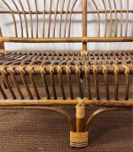 Mid Century Bamboo Rattan Sofa Loveseat. Outdoor patio deck couch MCM. $20 extra