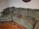 Three piece sectional and a sofa.