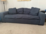 Oversized denim color fabric sofa/bed