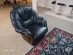 Black leather sofa set from Europe