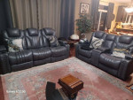 Leather recliner sofa set