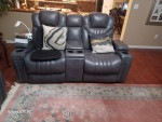 Leather recliner sofa set