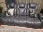 Leather recliner sofa set