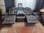 Leather recliner sofa set