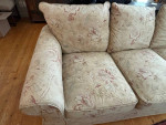 Upholstered sofa couch 3 seat rounded arms