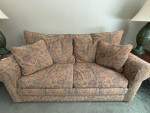 Sleeper Sofa Couch With Pillows Brown Upholstered