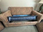 Sleeper Sofa Couch With Pillows Brown Upholstered