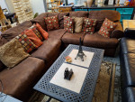 2pc Brown (5) Seater Sectional Sofa w/o Lounger