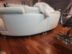White leather sofa