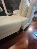 White leather sofa