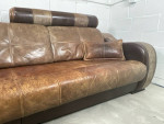Vintage Mid Century Inspired Custom Modular Full Grain Leather Sofa Couch ๐