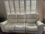 2 OFF WHITE REAL LEATHER SOFA’S