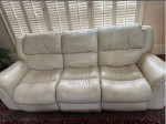 2 OFF WHITE REAL LEATHER SOFA’S