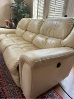 2 OFF WHITE REAL LEATHER SOFA’S