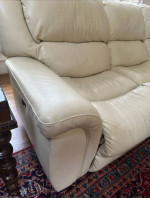 2 OFF WHITE REAL LEATHER SOFA’S