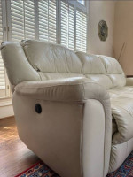 2 OFF WHITE REAL LEATHER SOFA’S