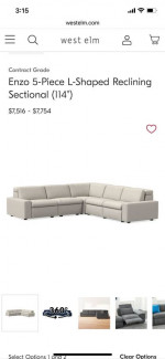 West Elm Sectional Sofa (recliner)