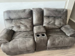 Reclining 2 seat sofa with cup holders