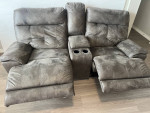 Reclining 2 seat sofa with cup holders