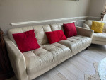 Italian leather sofa and chairs