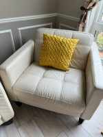 Italian leather sofa and chairs