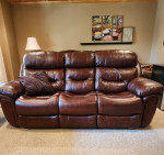 Leather Flexsteel Power Reclining Sofa.