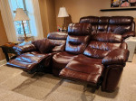 Leather Flexsteel Power Reclining Sofa.