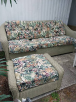 Lloyd Loom Flanders wicker sofa and ottoman High end furniture