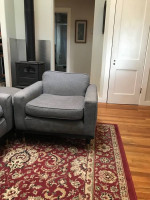 Mid Century sectional sofa, chair, ottoman