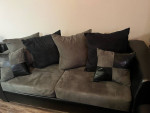 Sofa set with 2 glass end tables