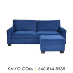 PB Comfort Square Arm Upholstered Grand Sofa with Storage Ottoman (Wa