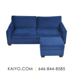 PB Comfort Square Arm Upholstered Grand Sofa with Storage Ottoman (Wa