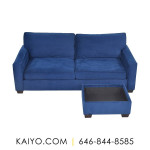 PB Comfort Square Arm Upholstered Grand Sofa with Storage Ottoman (Wa