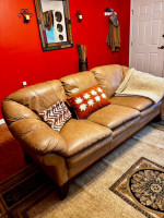 Leather sofa set
