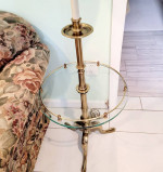 Stiffel Floor Lamp Table Sofa Side End Accent Reading Light Brass Solid Heavy Gl
