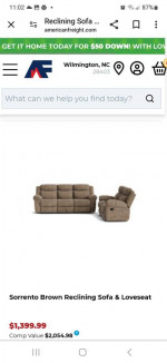 Chocolate crush sofa & loveseat