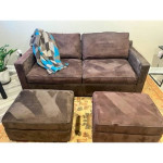 Crate& Barrel Sofa/Sleeper & 2 Ottomans