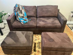 Crate& Barrel Sofa/Sleeper & 2 Ottomans