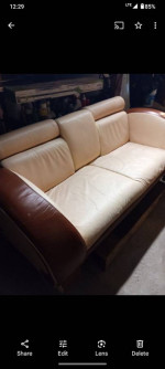 very Nice Italian Leather sofa fold down Armrest adjustable headrests