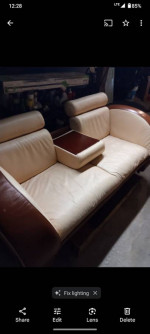 very Nice Italian Leather sofa fold down Armrest adjustable headrests