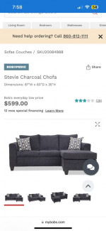 Charcoal grey sofa