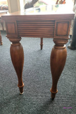 1980`s Klaussner Co. Wooden Console Sofa Table with Rattan Detail and
